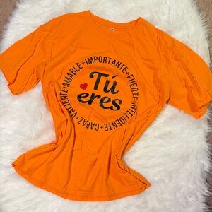 Orange Graphic Teacher T-Shirt